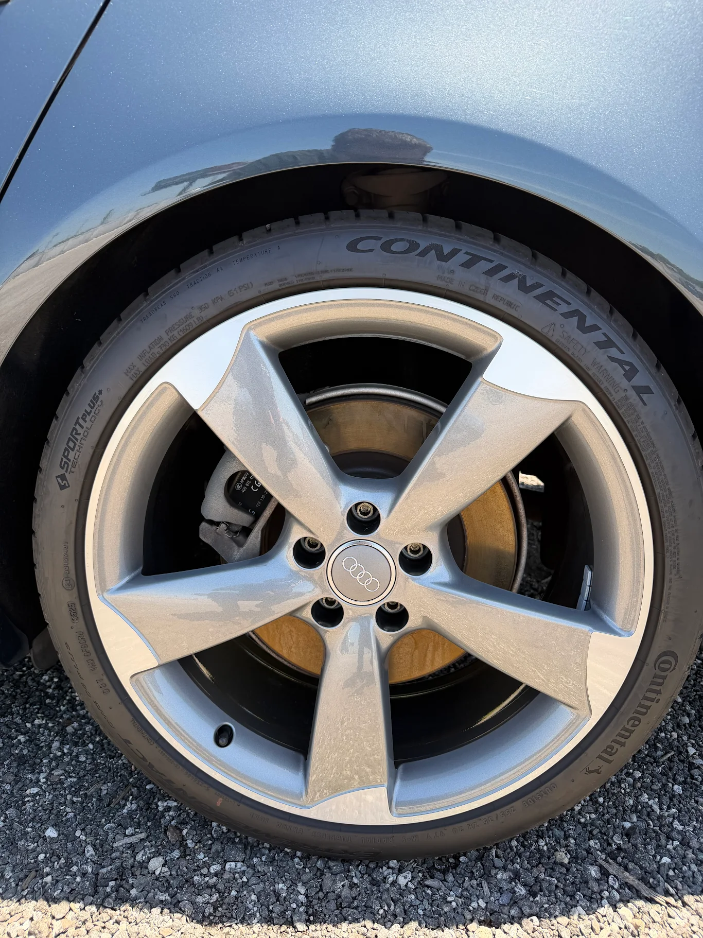 Refinished gunmetal Audi sport wheel